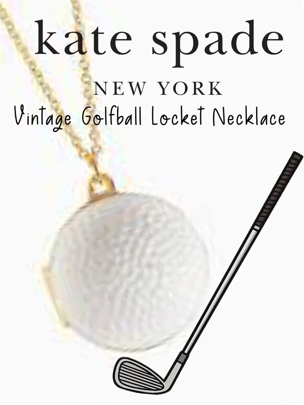 Kate Spade Golfball Golf Ball Y2K Vintage Locket Necklace